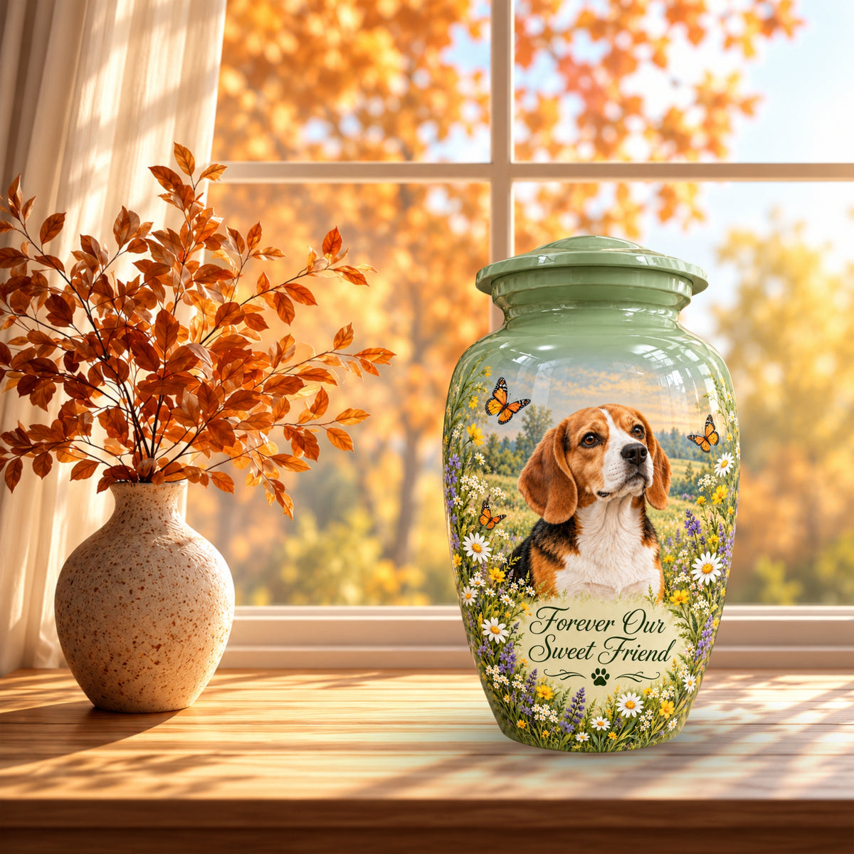 personalized dog photo pet urn for ashes, handmade aluminum pet memorial urn with photo – picture 7