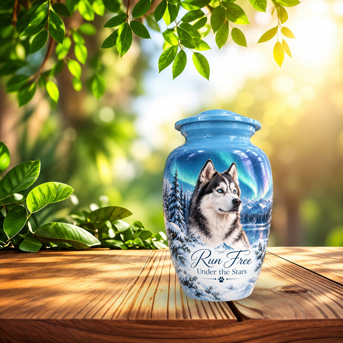 personalized dog photo cremation urn for pet ashes, handmade aluminum pet memorial urn with photo – picture 8