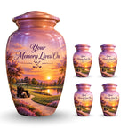 Lavender Fairway Cremation Urn for Human Ashes – Personalized Handmade Aluminum Urn