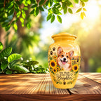 dog photo memorial cremation urn for pet ashes, handmade aluminum pet memorial urn with photo – picture 8