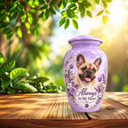 personalized dog photo cremation urn for dogs, handmade aluminum pet memorial urn with photo – picture 8
