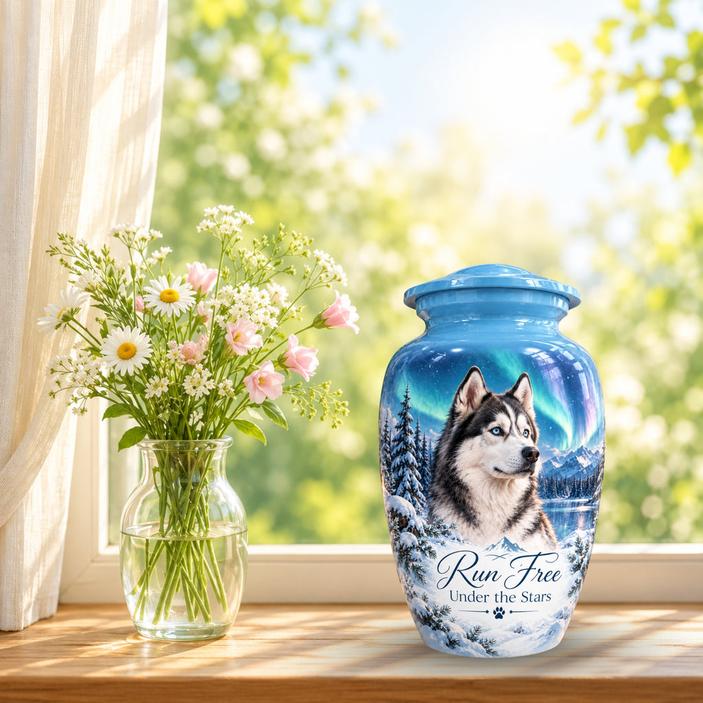 personalized dog photo cremation urn for pet ashes, handmade aluminum pet memorial urn with photo – picture 9