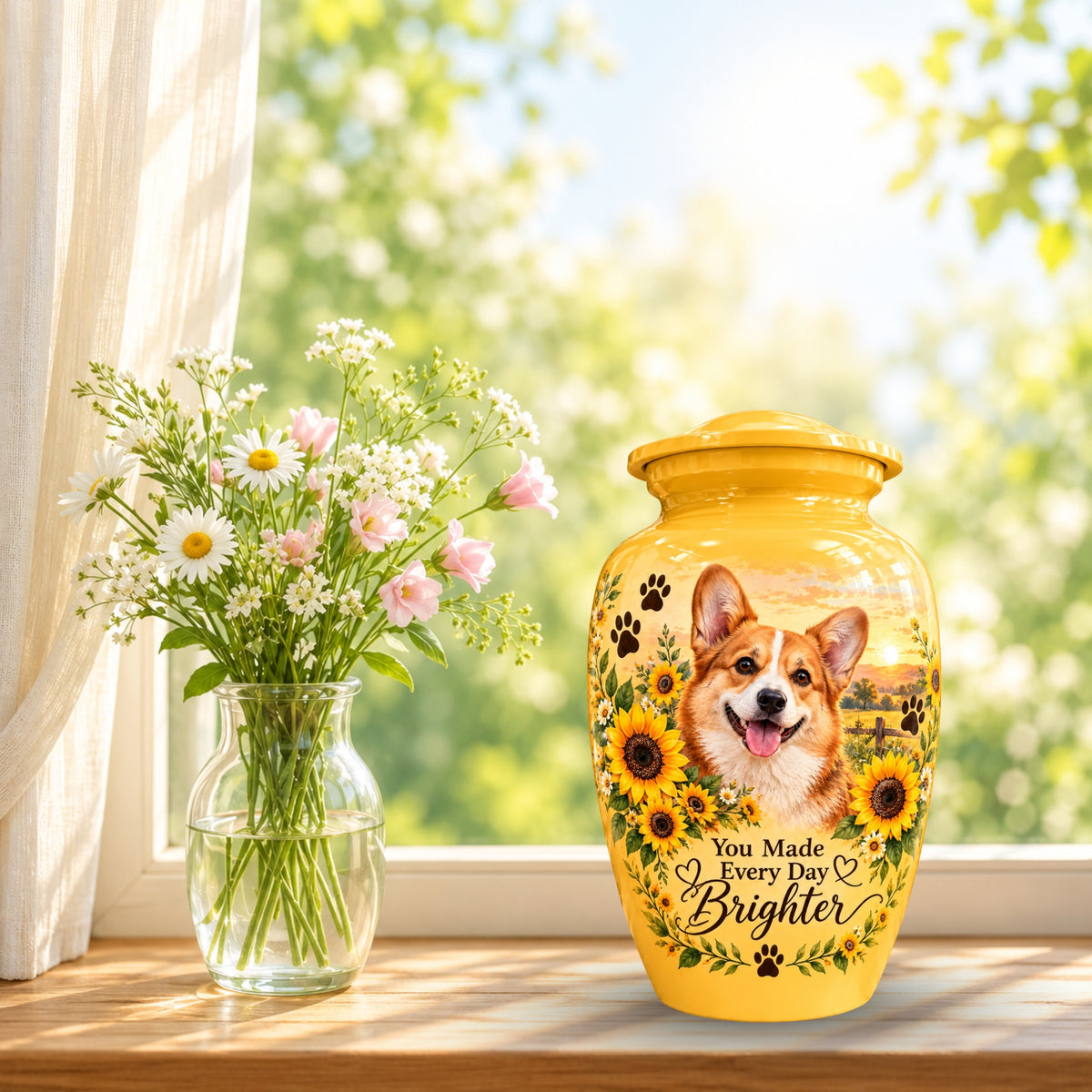dog photo memorial cremation urn for pet ashes, handmade aluminum pet memorial urn with photo – picture 9