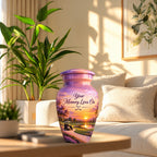 Lavender Fairway Cremation Urn for Human Ashes – Personalized Handmade Aluminum Urn