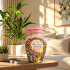 Floral Garden Arbor Sunset Cremation Urn for Human Ashes – Personalized Handmade Aluminum Urn