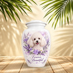 personalized dog memorial cremation urn for dogs, handmade aluminum pet memorial urn with photo – picture 2
