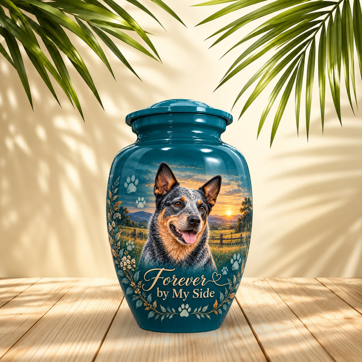 custom pet photo cremation urn for pet ashes, handmade aluminum pet memorial urn with photo – picture 3