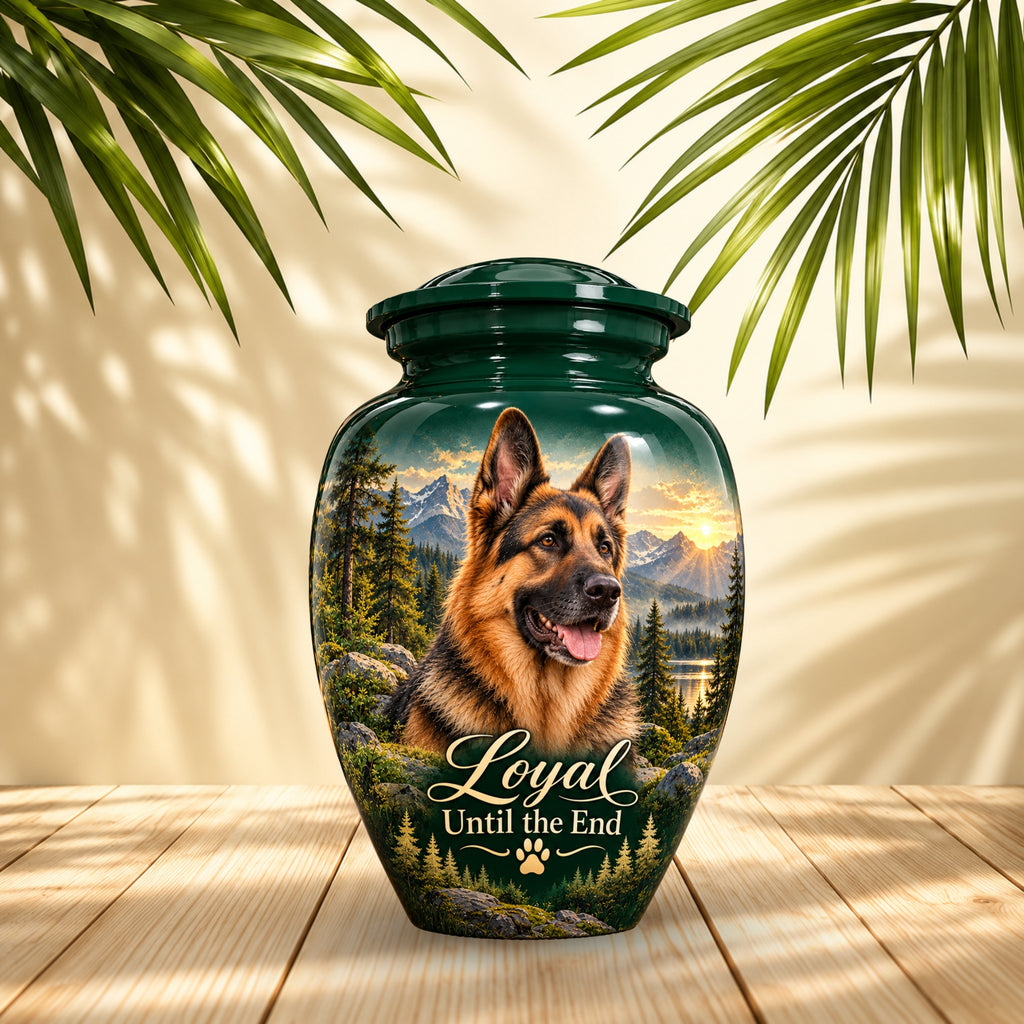 personalized dog memorial urn for dog ashes, handmade aluminum pet memorial urn with photo – picture 2