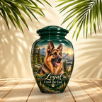 personalized dog memorial urn for dog ashes, handmade aluminum pet memorial urn with photo – picture 2