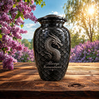dragon memorial urn for ashes, handmade aluminum urn – photo 2