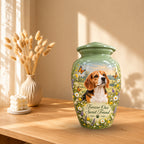 personalized dog photo pet urn for ashes, handmade aluminum pet memorial urn with photo – picture 10