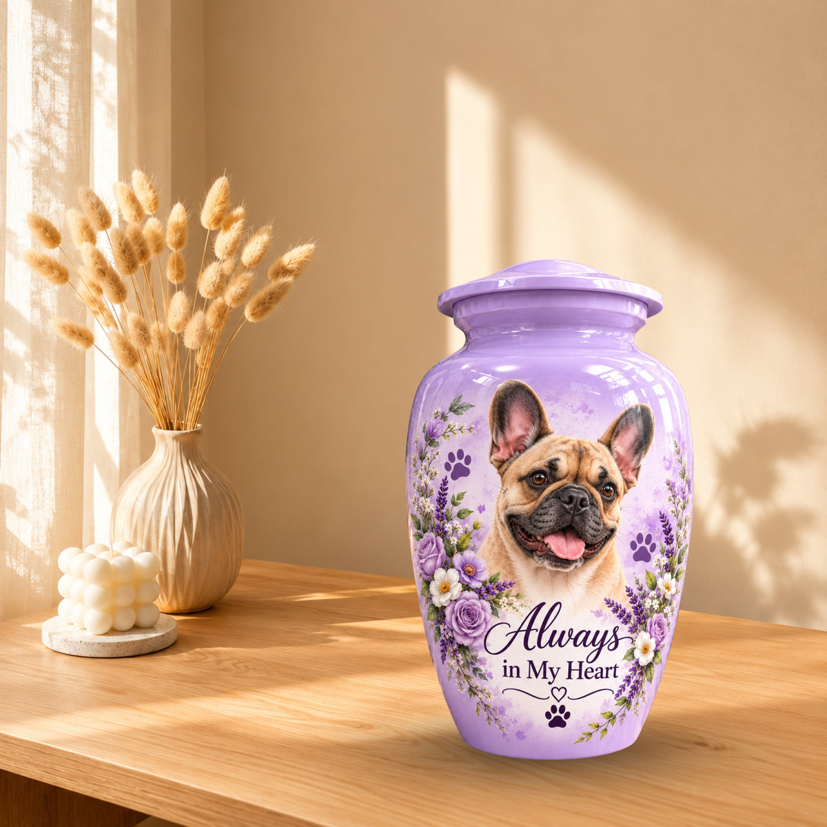 personalized dog photo cremation urn for dogs, handmade aluminum pet memorial urn with photo – picture 10