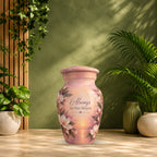 Sunset Wildflower Memorial Cremation Urn for Human Ashes – Personalized Handmade Aluminum Urn