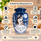 dog memorial photo cremation urn for pet ashes, handmade aluminum pet memorial urn with photo – picture 1