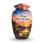 Golf Bag and Ball Sunset Cremation Urn for Human Ashes – Personalized Handmade Aluminum Urn