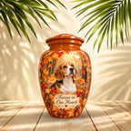 dog memorial photo pet urn for ashes, handmade aluminum pet memorial urn with photo – picture 2