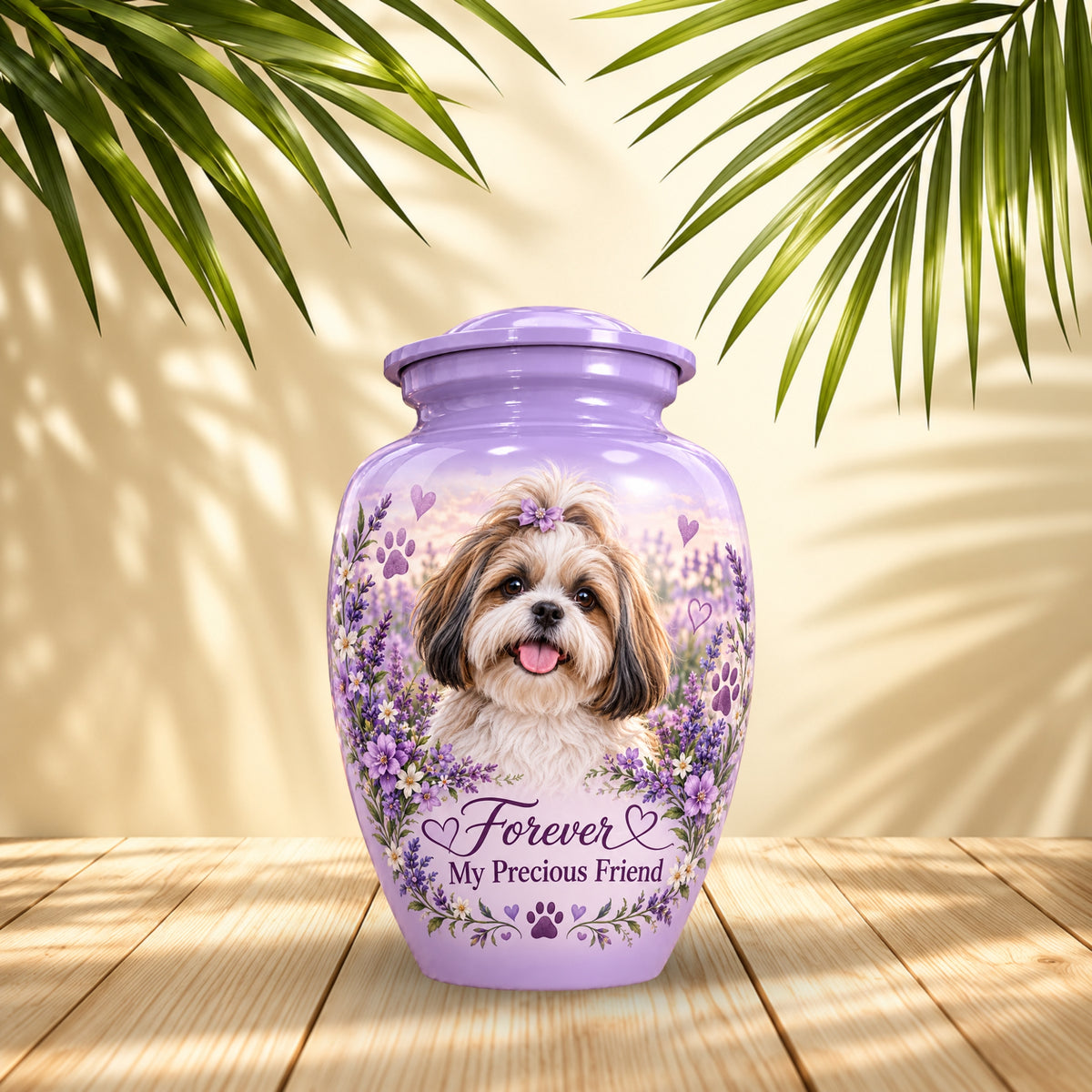custom pet portrait cremation urn for pet ashes, handmade aluminum pet memorial urn with photo – picture 2