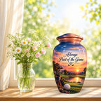 Golf Bag and Ball Sunset Cremation Urn for Human Ashes – Personalized Handmade Aluminum Urn