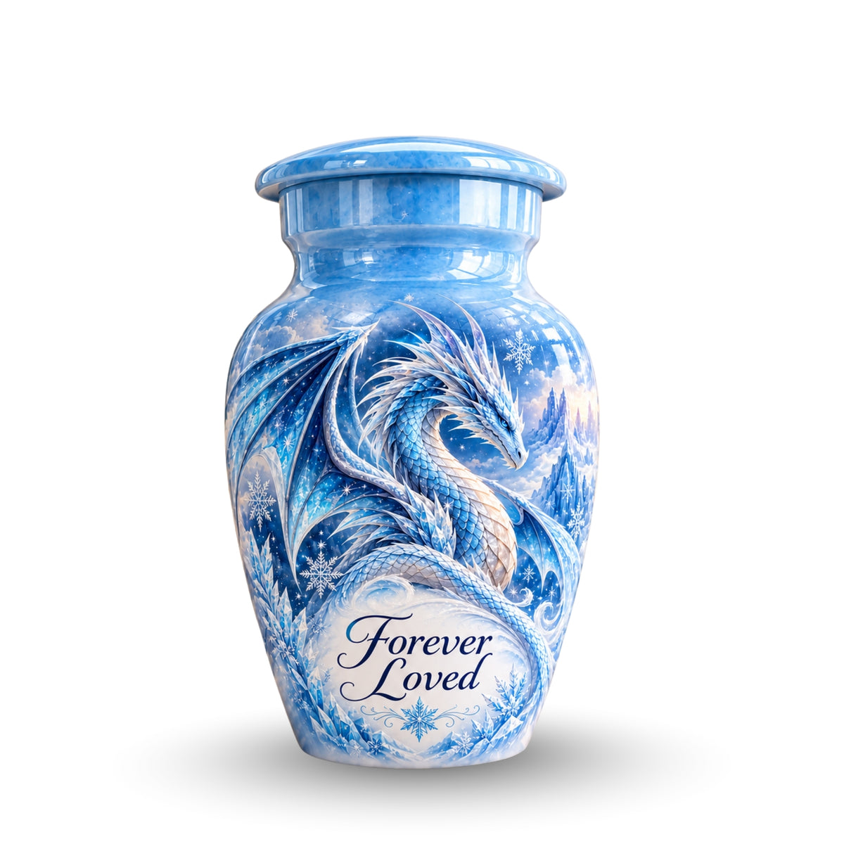 dragon art cremation urn for human ashes, handmade aluminum urn – photo 4