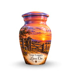 Ranch Gate Sunset Cremation Urn for Human Ashes – Personalized Handmade Aluminum Urn