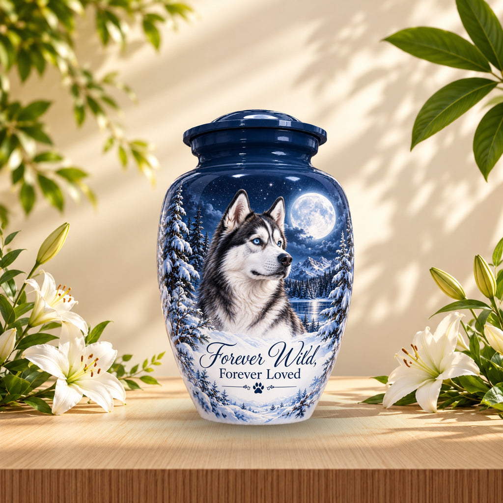 dog memorial photo cremation urn for pet ashes, handmade aluminum pet memorial urn with photo – picture 5