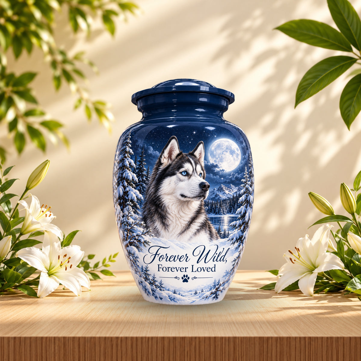 dog memorial photo cremation urn for pet ashes, handmade aluminum pet memorial urn with photo – picture 5