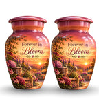 Autumn Garden Sunset Cremation Urn for Human Ashes – Personalized Handmade Aluminum Urn