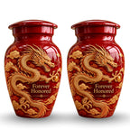 dragon art memorial urn for ashes, handmade aluminum urn – photo 5