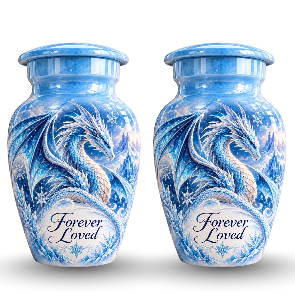 dragon art cremation urn for human ashes, handmade aluminum urn – photo 5