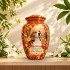 dog memorial photo pet urn for ashes, handmade aluminum pet memorial urn with photo – picture 5