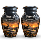 roaming free stag cremation urn for human ashes, handmade aluminum – photo 5