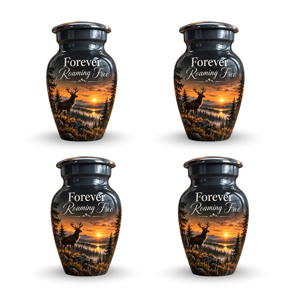 roaming free stag cremation urn for human ashes, handmade aluminum – photo 6