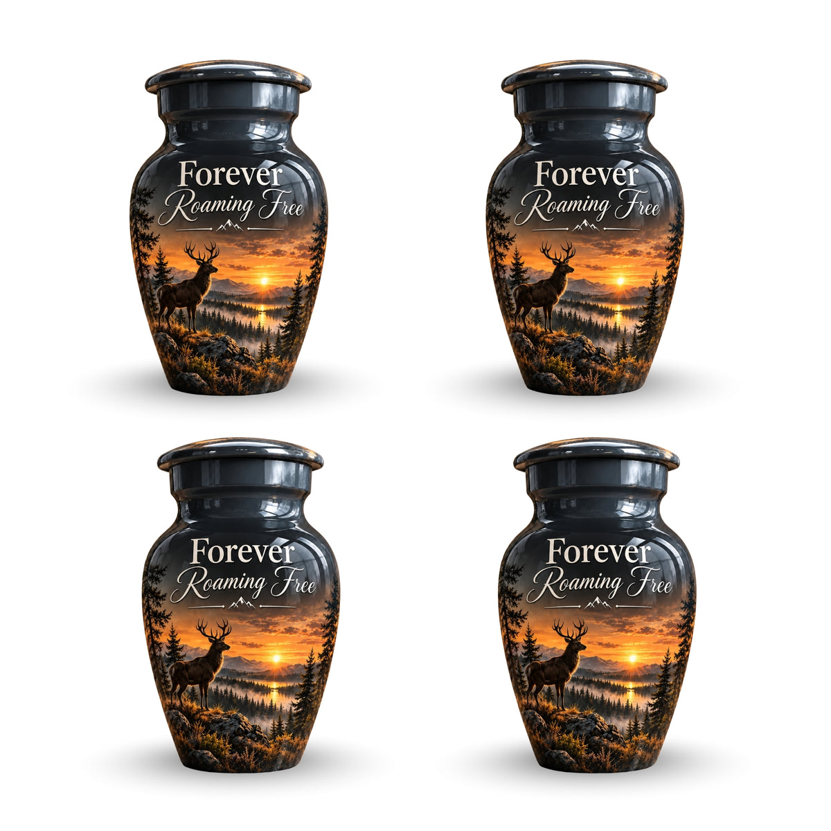 roaming free stag cremation urn for human ashes, handmade aluminum – photo 6
