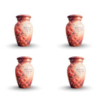 Coral Peony Memorial Cremation Urn for Human Ashes – Personalized Handmade Aluminum Urn
