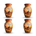 chestnut horse barn sunset cremation urn for human ashes, handmade aluminum – photo 6