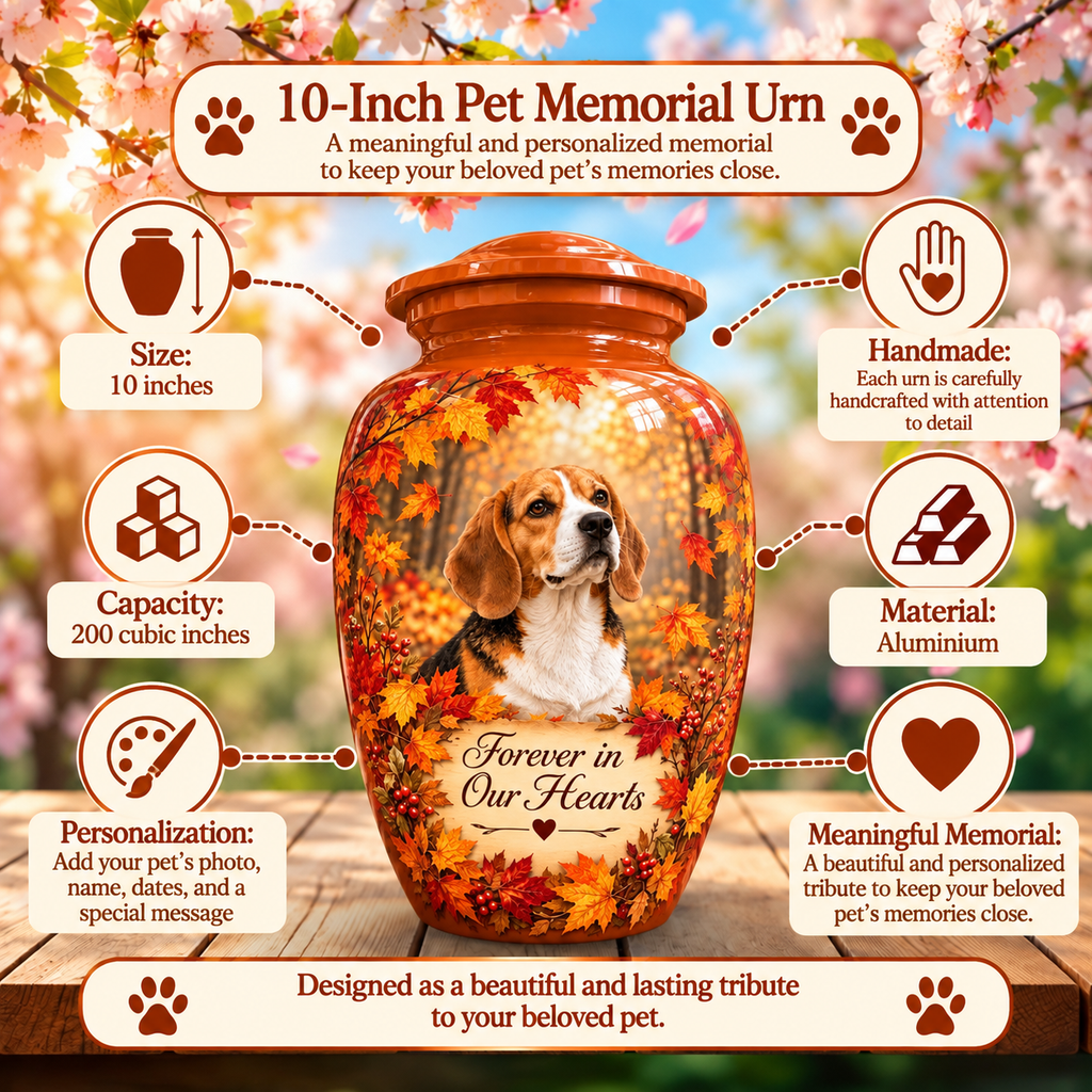 dog memorial photo pet urn for ashes, handmade aluminum pet memorial urn with photo – picture 6