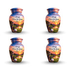 Golf Bag and Ball Sunset Cremation Urn for Human Ashes – Personalized Handmade Aluminum Urn