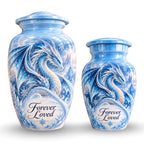dragon art cremation urn for human ashes, handmade aluminum urn – photo 7