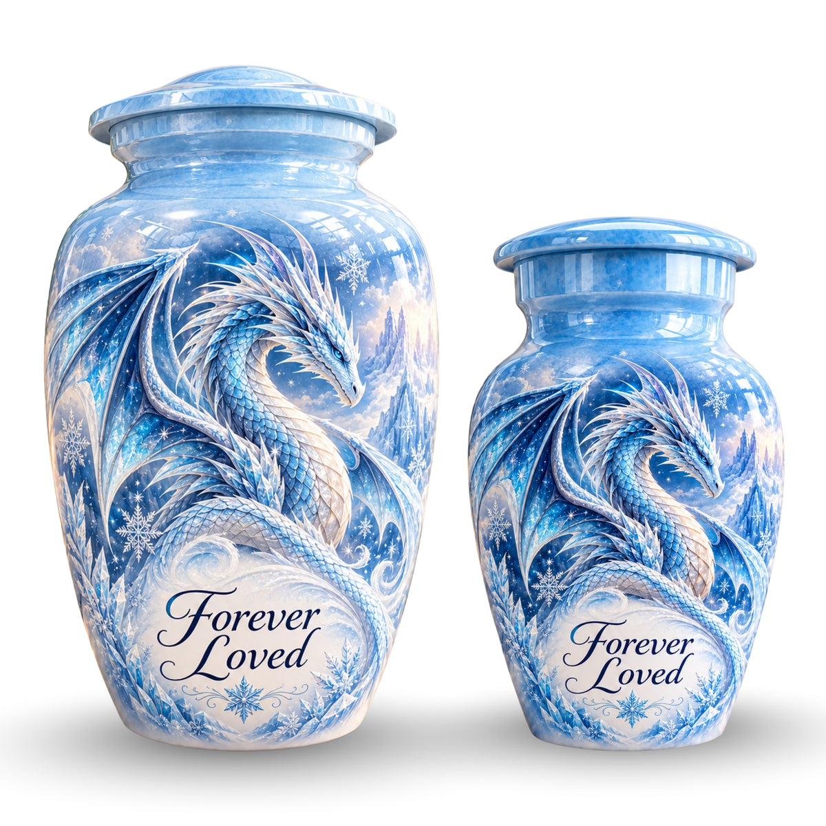 dragon art cremation urn for human ashes, handmade aluminum urn – photo 7