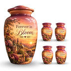Autumn Garden Sunset Cremation Urn for Human Ashes – Personalized Handmade Aluminum Urn