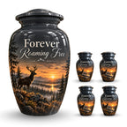 roaming free stag cremation urn for human ashes, handmade aluminum – photo 8