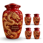dragon art memorial urn for ashes, handmade aluminum urn – photo 8