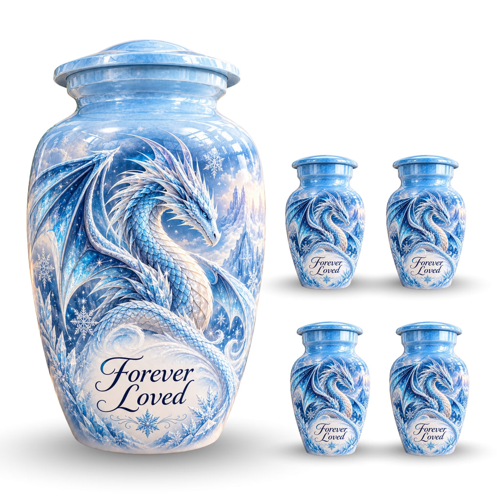 dragon art cremation urn for human ashes, handmade aluminum urn – photo 8