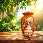 dog memorial photo pet urn for ashes, handmade aluminum pet memorial urn with photo – picture 8