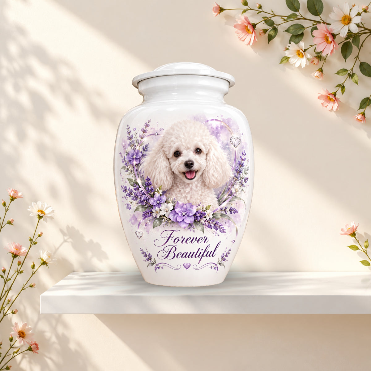 personalized dog memorial cremation urn for dogs, handmade aluminum pet memorial urn with photo – picture 3