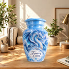 dragon art cremation urn for human ashes, handmade aluminum urn – photo 10