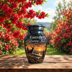 roaming free stag cremation urn for human ashes, handmade aluminum – photo 10