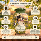 custom dog portrait cremation urn for pet ashes, handmade aluminum pet memorial urn with photo – picture 1