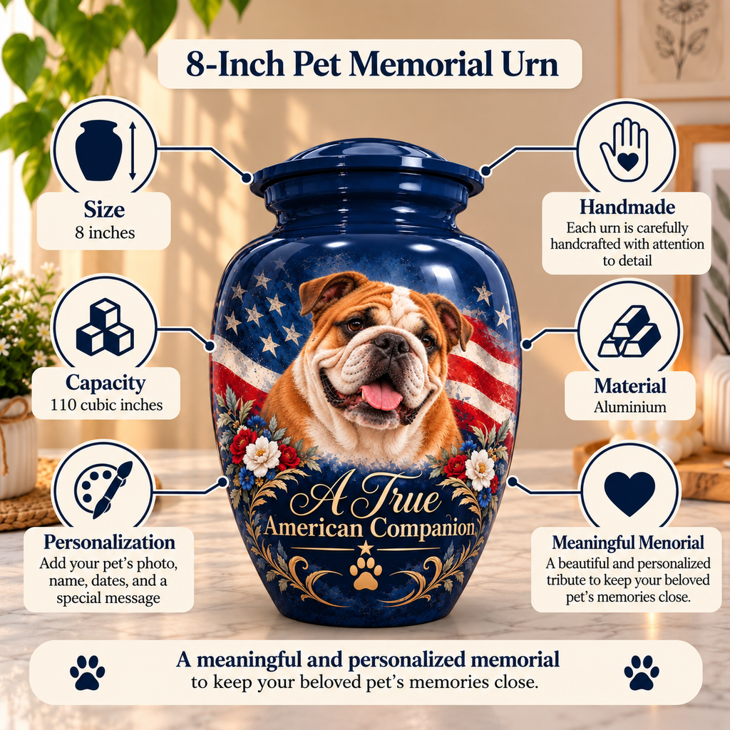 custom dog portrait cremation urn for dogs, handmade aluminum pet memorial urn with photo – picture 1
