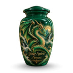 dragon design cremation urn for human ashes, handmade aluminum urn – photo 1